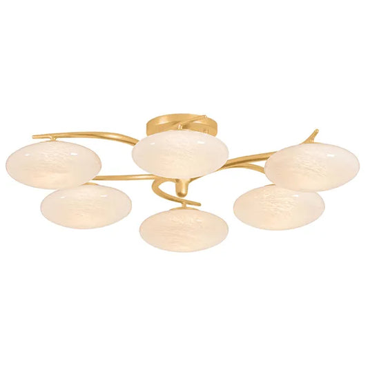 Bayberry 6 Light Semi Flush,  Vintage Oro Leaf