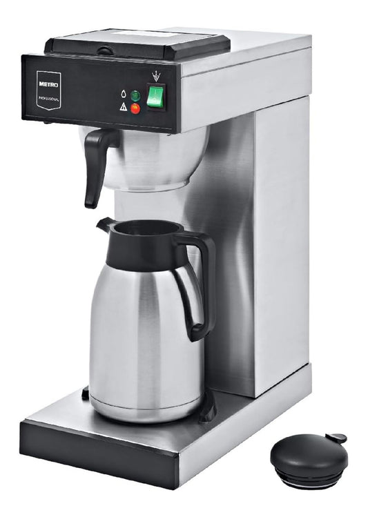 Cafetiere professionnelle inox 2,3 L, burette isotherme 1,9 L, 2000 W pour bureau et collectivite