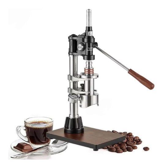 Machine Expresso Pneumatique a Levier 16 Bars Inox avec Manometre Double Cadran